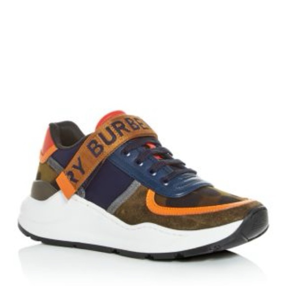 BURBERRY Ronnie Mixed Media Sneakers - Picture 12 of 13
